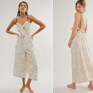 Free People Coming Home Romper in Ivory Combo